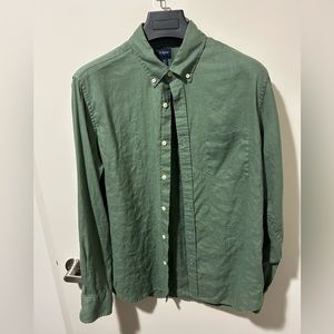 J.Crew Green Linen Shirt Medium